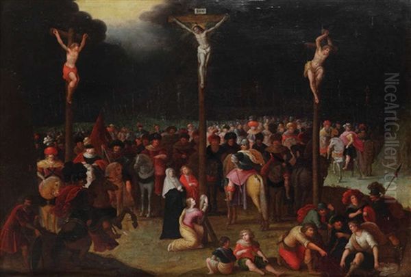 Scene De Calvaire Oil Painting by Louis de Caullery