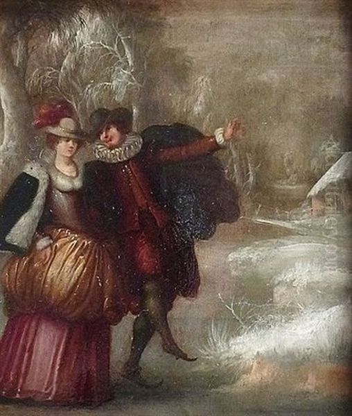 Les Patineurs Oil Painting by Louis de Caullery