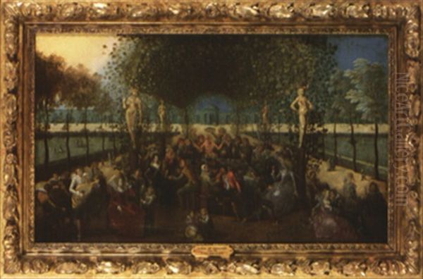 Le Festin Dans Un Parc Ou Le Jardin D'amour Oil Painting by Louis de Caullery