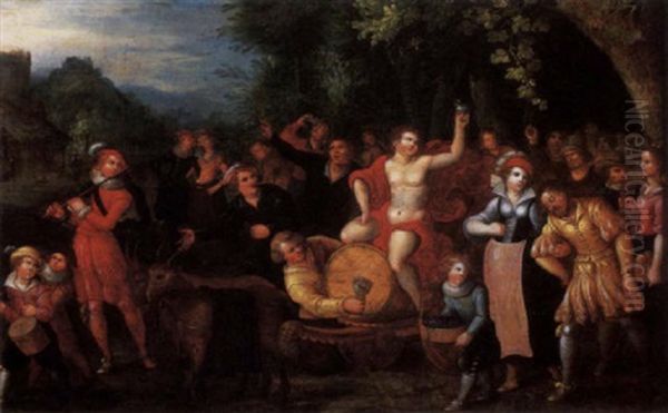 The Triumph Of Bacchus Oil Painting by Louis de Caullery