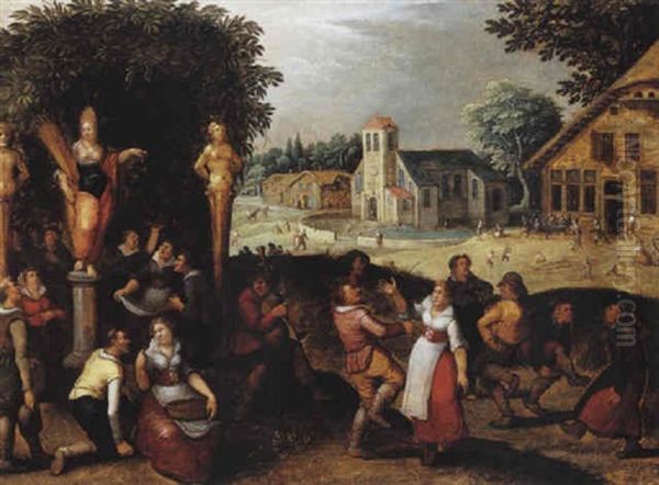 La Danse Des Moissons Oil Painting by Louis de Caullery