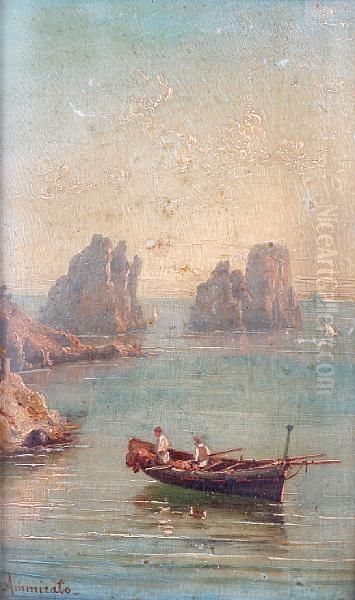 I Faraglioni A Capri Oil Painting by Domenico Ammirato