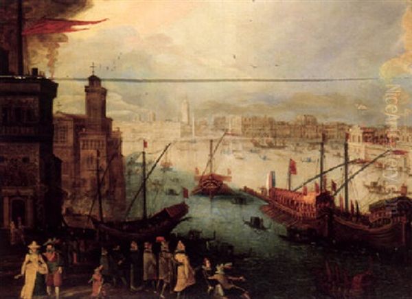 Venice On Ascension Day Oil Painting by Louis de Caullery