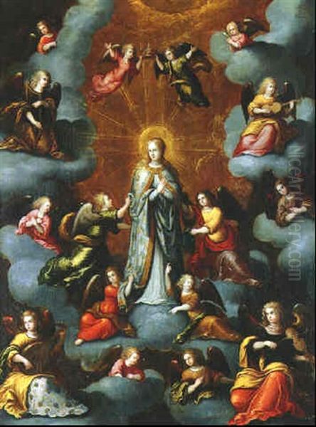 La Vierge En Gloire Oil Painting by Louis de Caullery