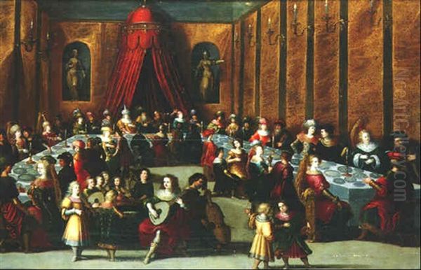 Le Festin De Balthasar Oil Painting by Louis de Caullery