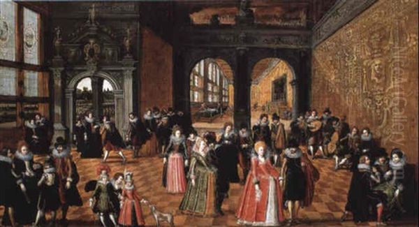 Les Preparatifs Du Bal Dans Un Interieur De Palais Oil Painting by Louis de Caullery