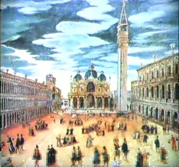 Veduta Di Piazza San Marco Verso Est, Oil Painting by Louis de Caullery