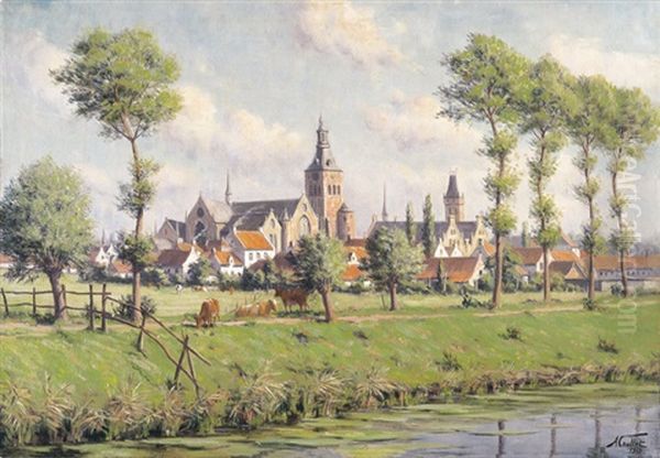 Zomerlandschap Oil Painting by Albert Caullet