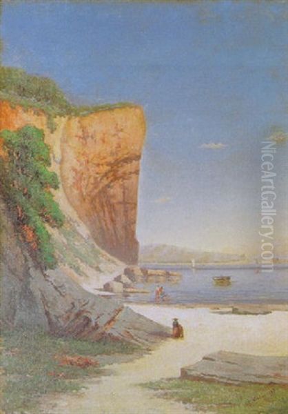 Promenade Sur La Plage Oil Painting by Louis Edouard Isidore Cauvin