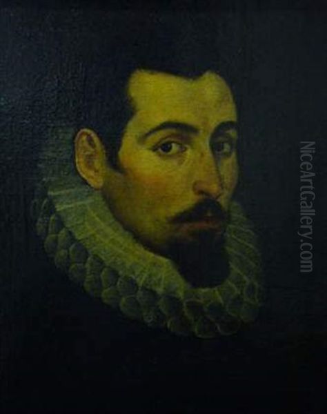 Portrait De Gentilhomme Oil Painting by Giovanni Paolo Cavagna