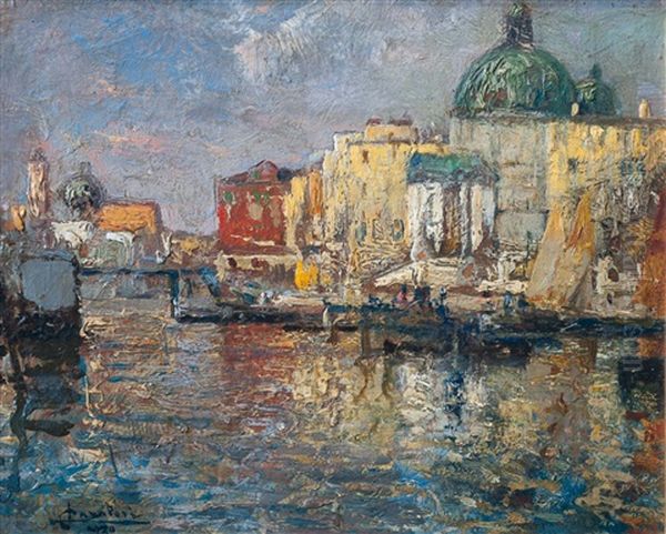 Canal Grande, Venecia Oil Painting by Ludovico Cavaleri