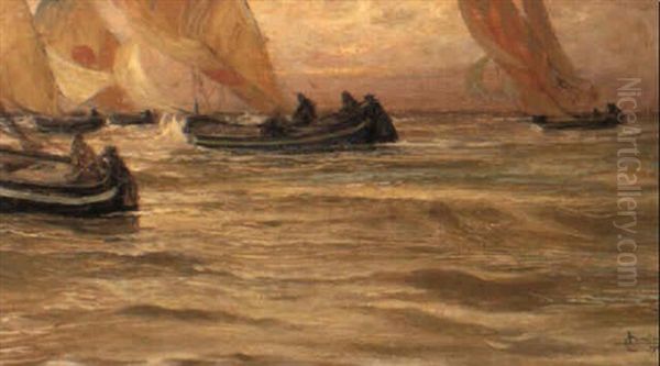 La Pesca Oil Painting by Ludovico Cavaleri