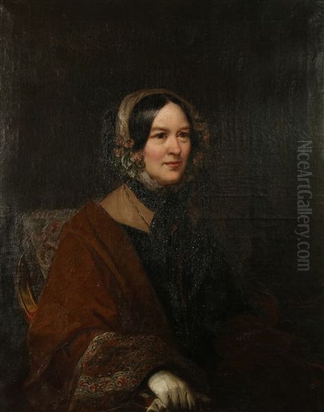 Portrait Of A Woman Oil Painting by Ferdinando Cavalleri