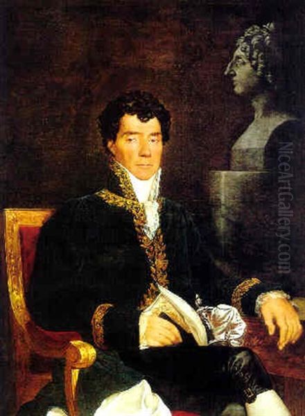 Portrait Of A Dignitary (composer Gasparo Spontini?) Oil Painting by Ferdinando Cavalleri