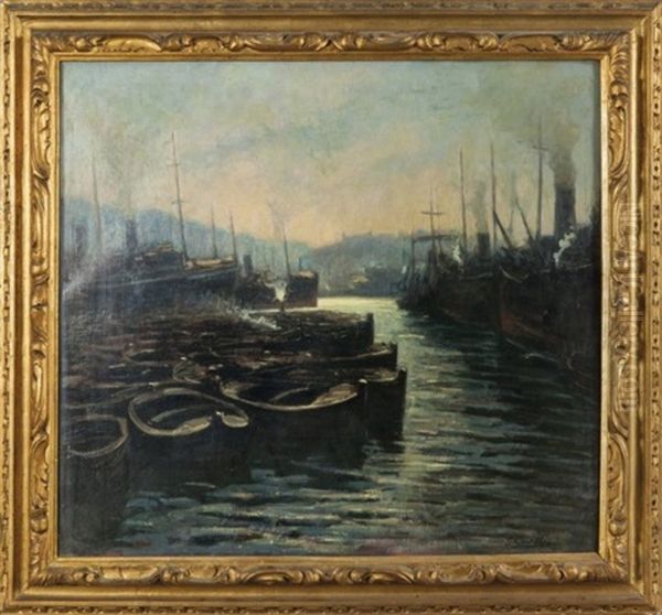 Il Porto Di Genova Oil Painting by Giovanni Cavalli