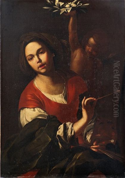 Allegorie Der Malerei Oil Painting by Bernardo Cavallino