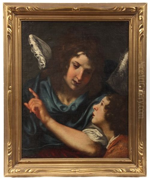 Angel With The Young Christ Oil Painting by Bernardo Cavallino