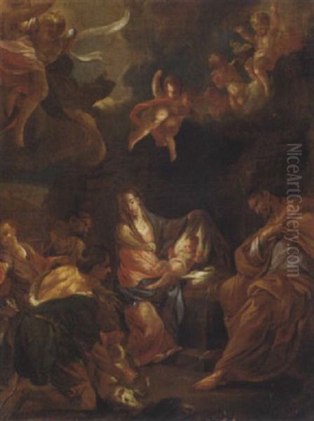 The Adoration Of The Shepherds Oil Painting by Bernardo Cavallino