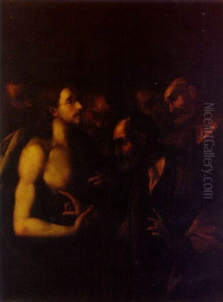 The Incredulity Of Saint Thomas Oil Painting by Bernardo Cavallino