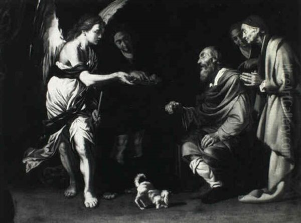 The Curing Of Tobit Oil Painting by Bernardo Cavallino