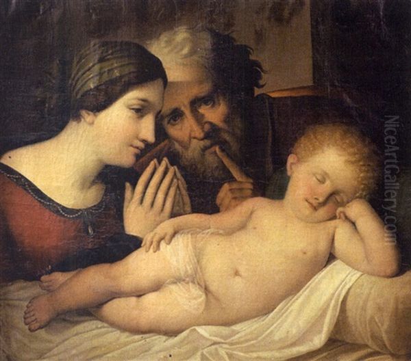 La Sainte Famille Oil Painting by Antonio Cavallucci