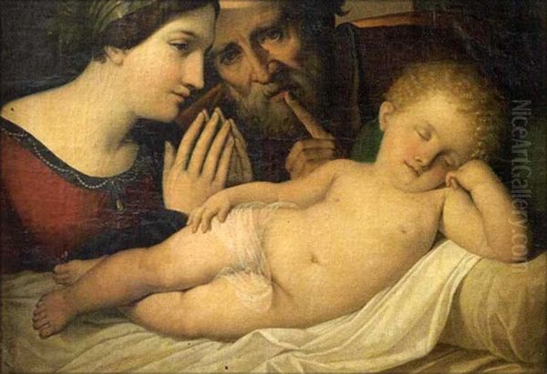 La Sainte Famille Oil Painting by Antonio Cavallucci