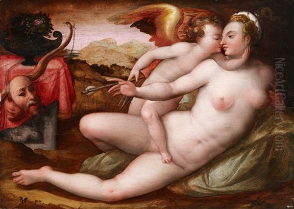 Venus Und Amor by Mirabello Cavalori