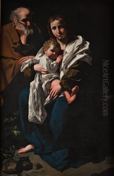 Sacra Famiglia Oil Painting by Bartolomeo Cavarozzi