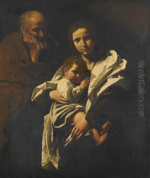 The Holy Family Oil Painting by Bartolomeo Cavarozzi