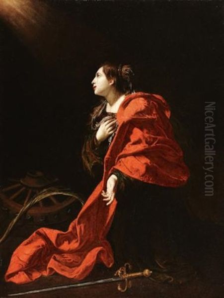 Saint Catherine Oil Painting by Bartolomeo Cavarozzi