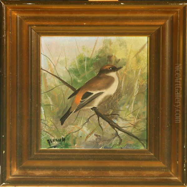 Flycatcher Oil Painting by Carl Amon