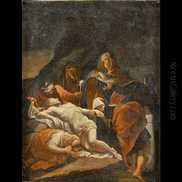 Compianto Sul Cristo Morto Oil Painting by Giacomo Cavedone