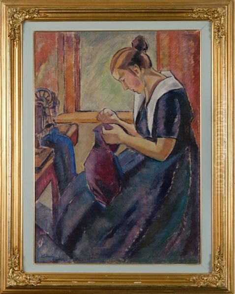 Sewing Lady by Alvar Cawen