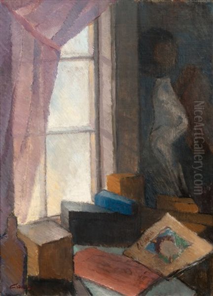 At The Window Oil Painting by Alvar Cawen