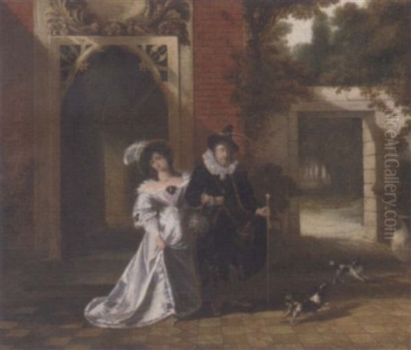 The Blind Nobleman And His Cuckold Oil Painting by John Cawse