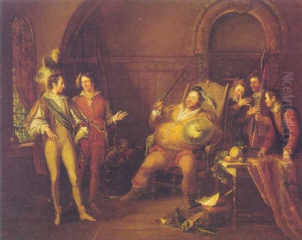 Falstaff And Prince Hal Oil Painting by John Cawse