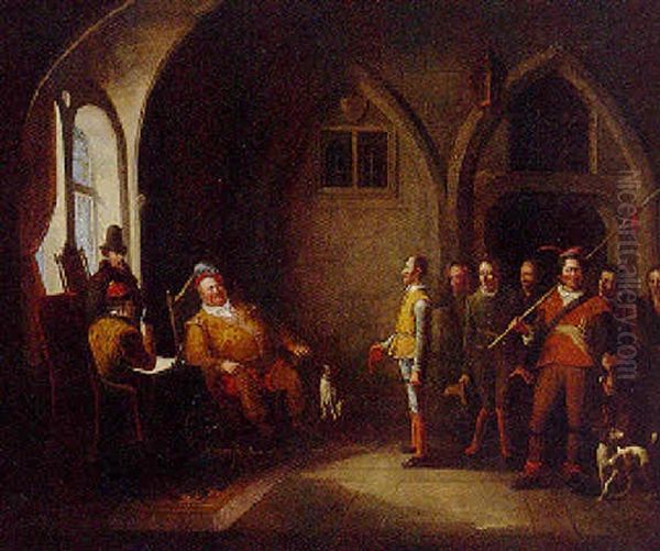 Falstaff Choosing His Rescruits Oil Painting by John Cawse