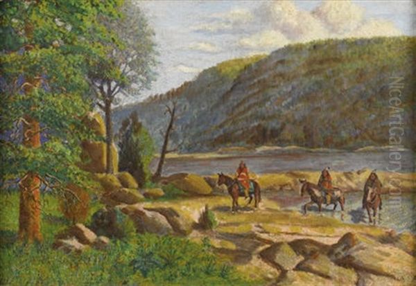 Ute Hunting Party Oil Painting by Harvey Wallace Caylor