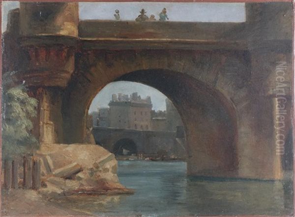 Vue Du Pont Neuf Oil Painting by Jean-Baptiste Cazin