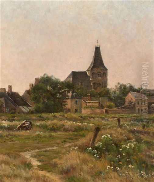 Vue D'une Eglise Oil Painting by Jean-Charles Cazin