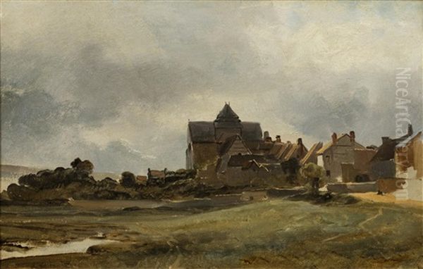 Hameau En Bretagne Oil Painting by Jean-Charles Cazin