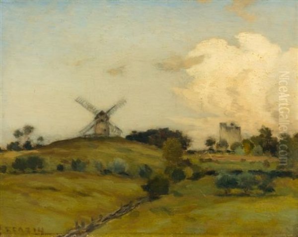 The Mill Oil Painting by Jean-Charles Cazin