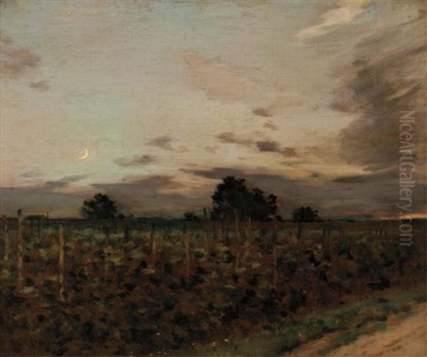 The Hop Field Oil Painting by Jean-Charles Cazin