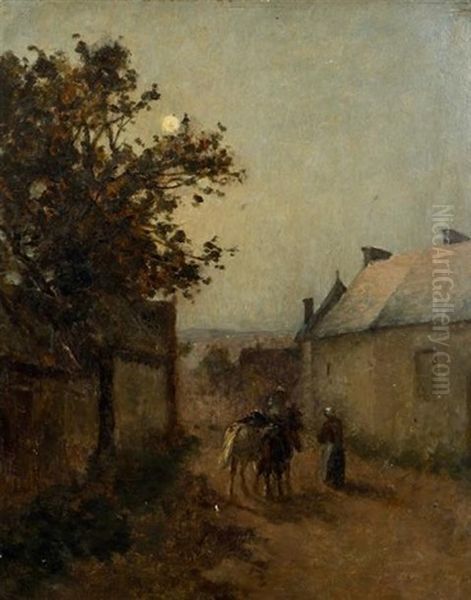 Village Anime Oil Painting by Jean-Charles Cazin