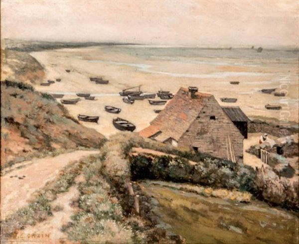 La Plage D'equihen Oil Painting by Jean-Charles Cazin