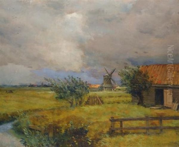 Paysage Tempetueux Oil Painting by Jean-Charles Cazin