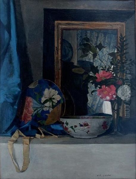 Nature Morte A La Coupe Kakiemon Et Glace Oil Painting by Jean-Charles Cazin