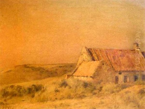 Landscape With Rustic Cottage Oil Painting by Jean-Charles Cazin