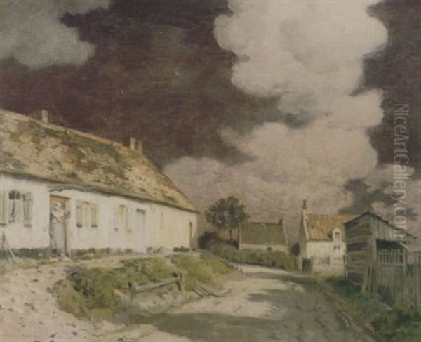 Henry Poor's Cottage: Full Moon Oil Painting by Jean-Charles Cazin