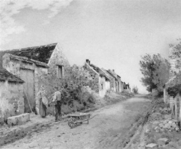 Rue Du Village Oil Painting by Jean-Charles Cazin